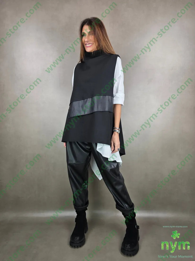 pantalone finta pelle 40pu55pl5ea U / NERO / AI25 PANTALONE