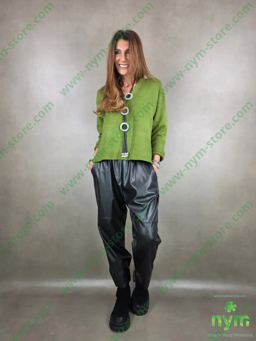 pantalone finta pelle 40pu55pl5ea U / NERO / AI25 PANTALONE