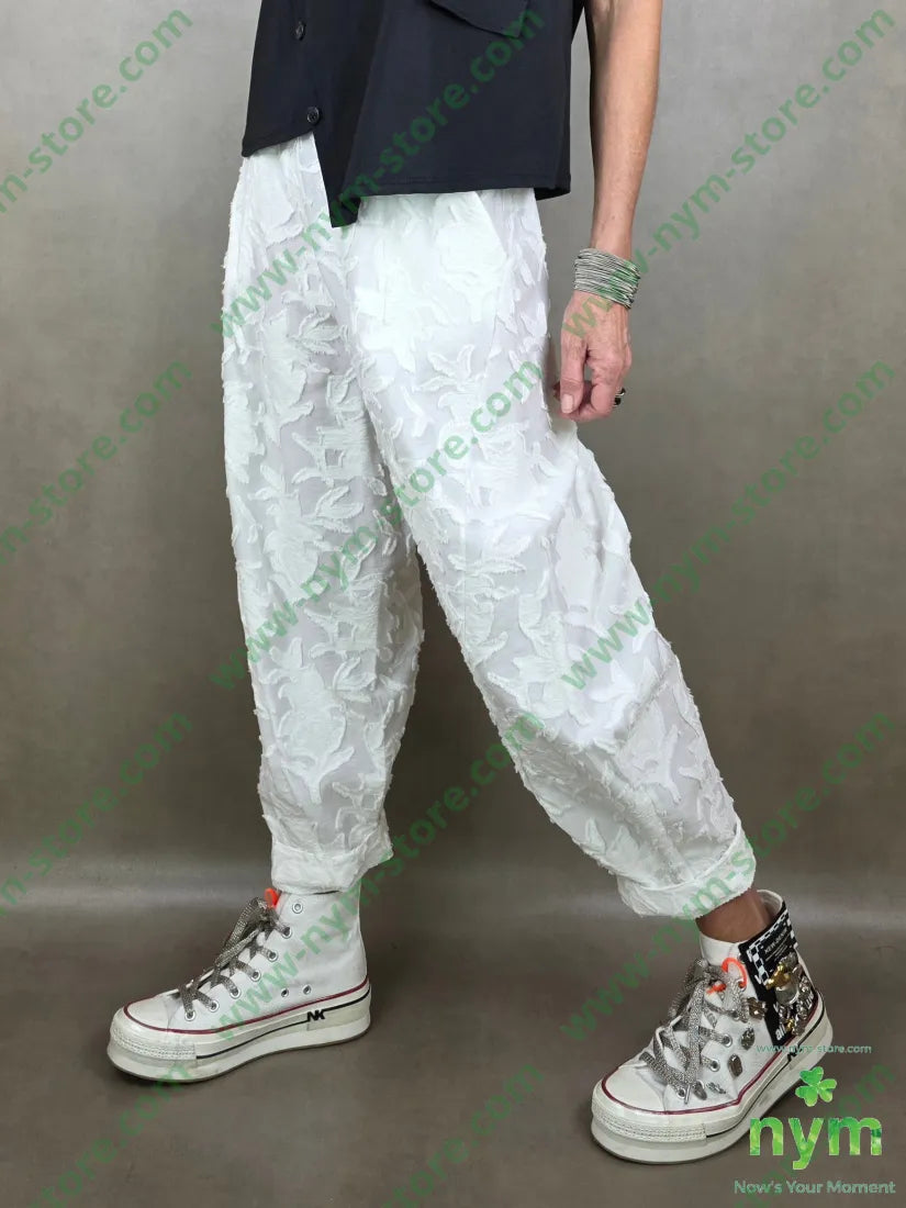 pantalone fiore rilievo 58co31vi11pl U / PANNA / PE26 PANTALONE