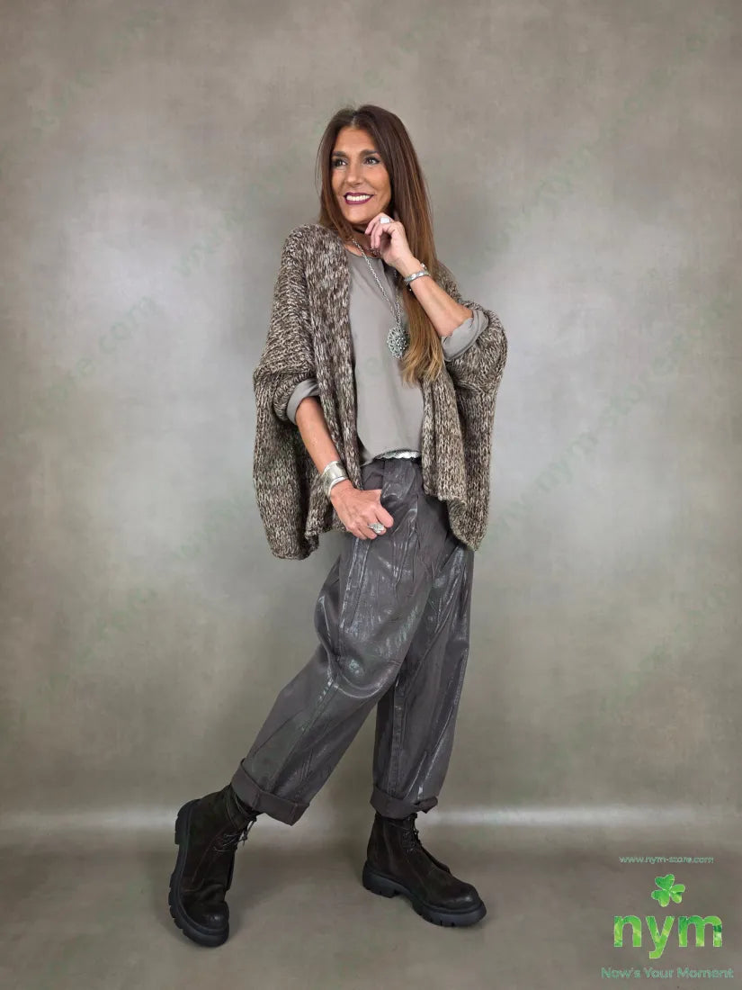 Pantalone gabardina placcata 97co3ea - U / MARRONE / AI26 - PANTALONE