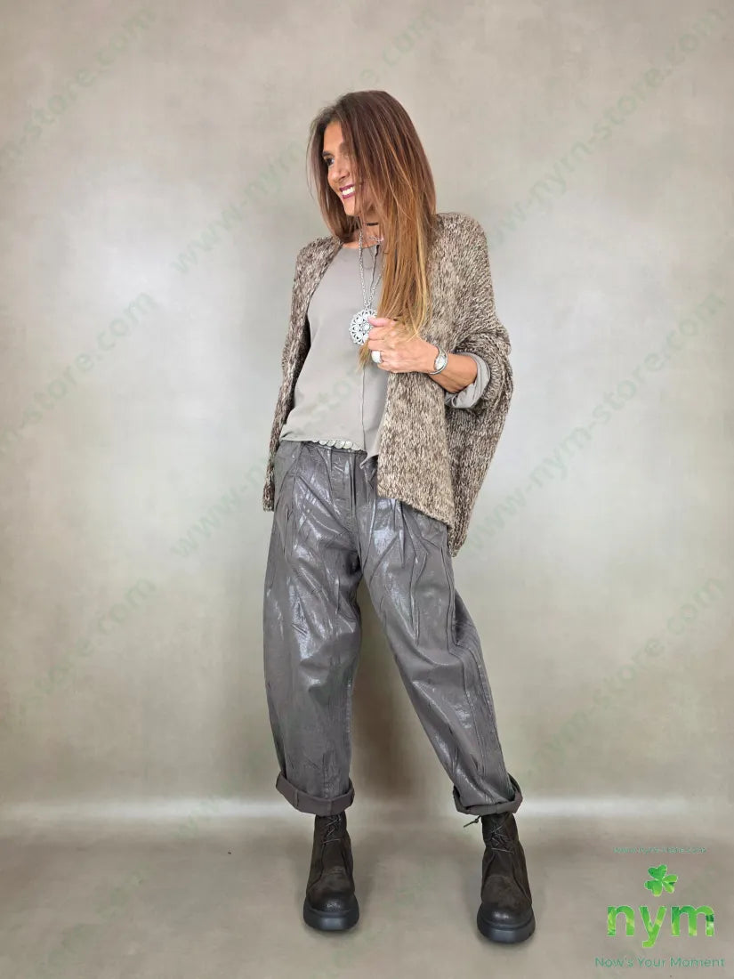 Pantalone gabardina placcata 97co3ea - U / MARRONE / AI26 - PANTALONE