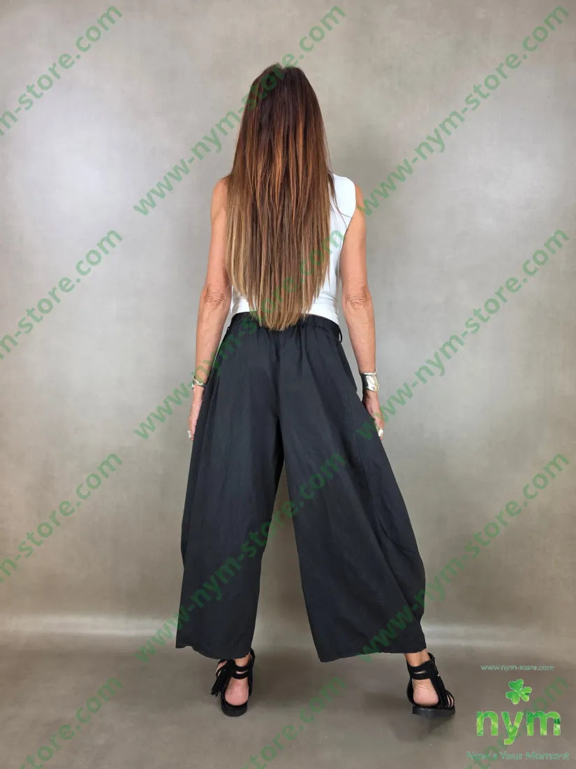 pantalone gaucho cotone stropicciato 100co - PANTALONE