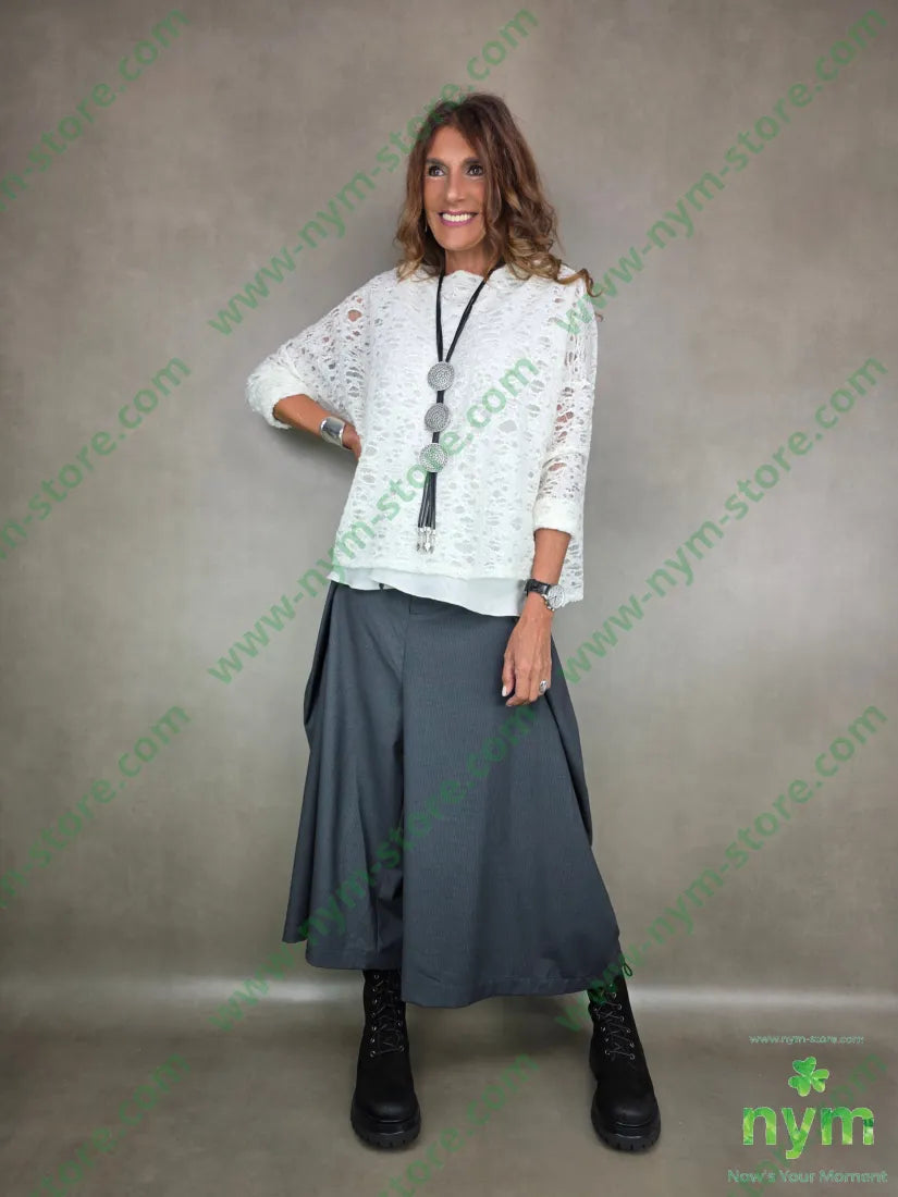 pantalone gaucho sormontato 76pl22vi2ea PANTALONE