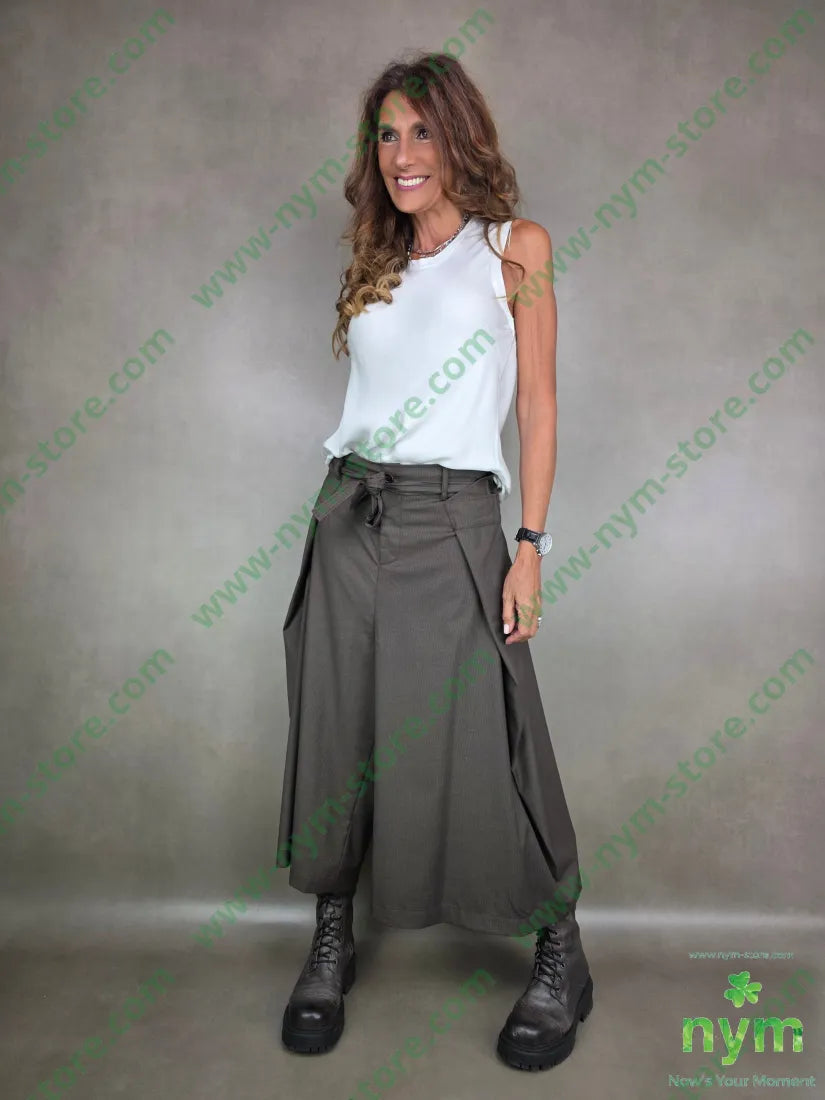 pantalone gaucho sormontato 76pl22vi2ea PANTALONE