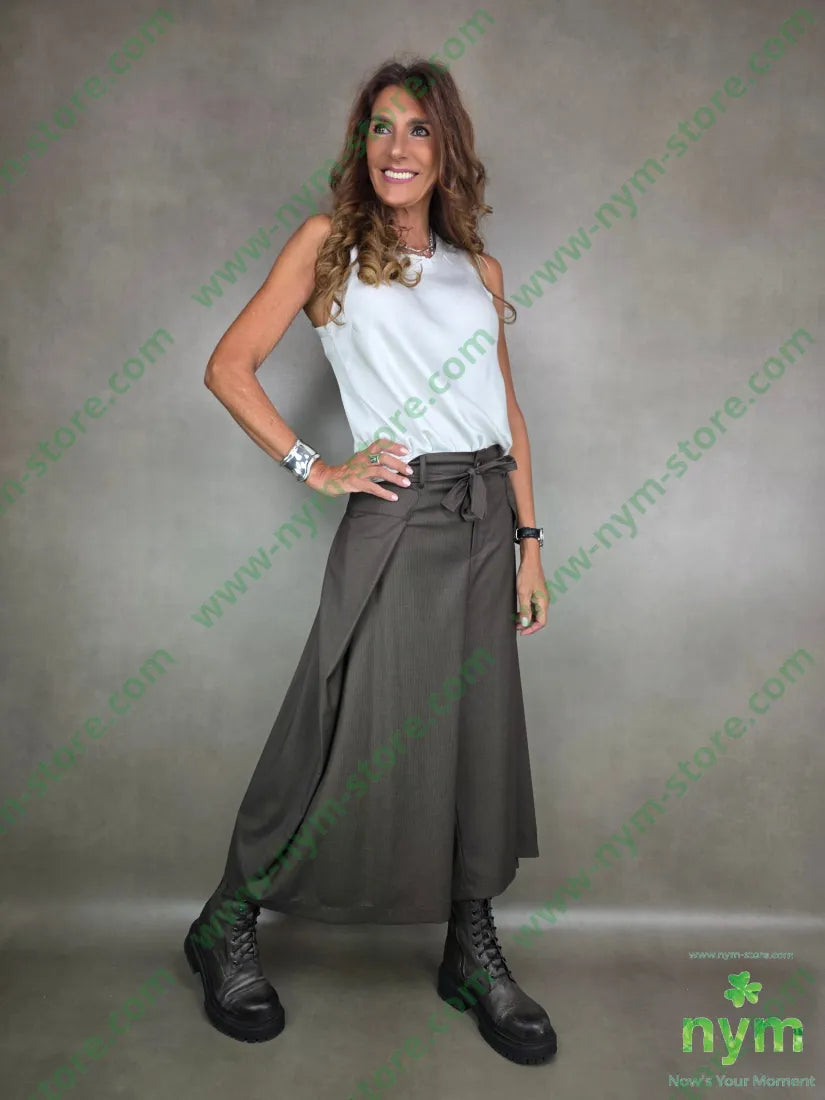 pantalone gaucho sormontato 76pl22vi2ea PANTALONE