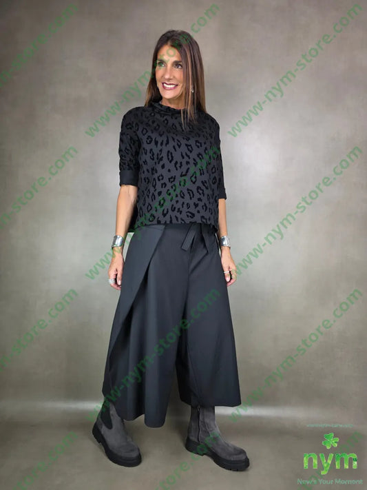 pantalone gaucho sormontato 76pl22vi2ea PANTALONE