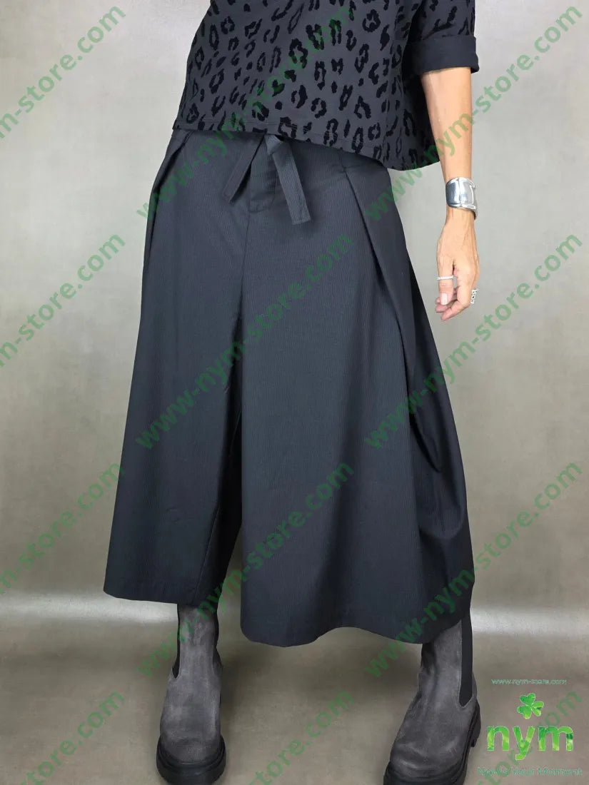 pantalone gaucho sormontato 76pl22vi2ea U / NERO / AI25 PANTALONE