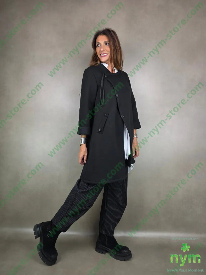 pantalone gessato cucito al fondo 93ny6ea1pl U / NERO / A25 PANTALONE