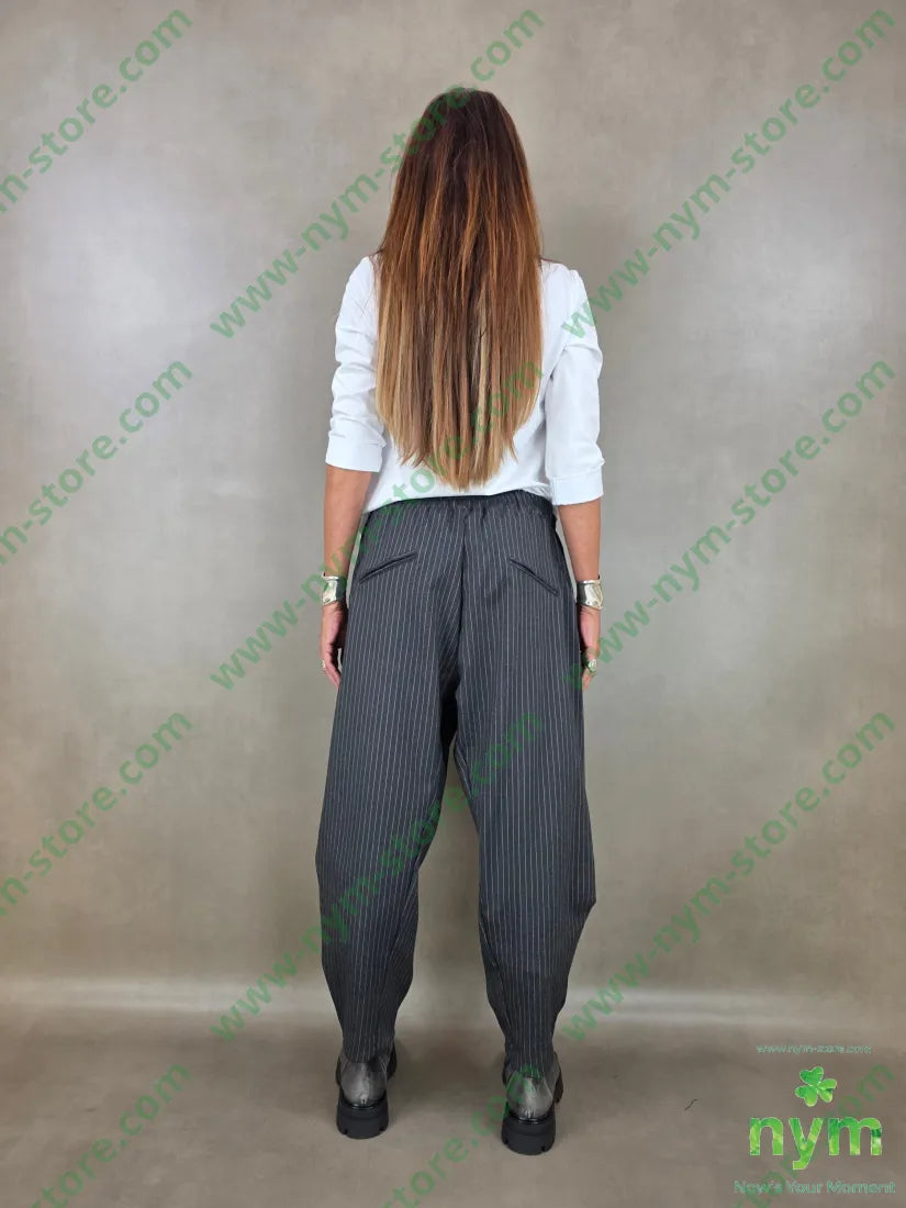 pantalone gessato fine tasche asola 55vi41pl4ea - PANTALONE