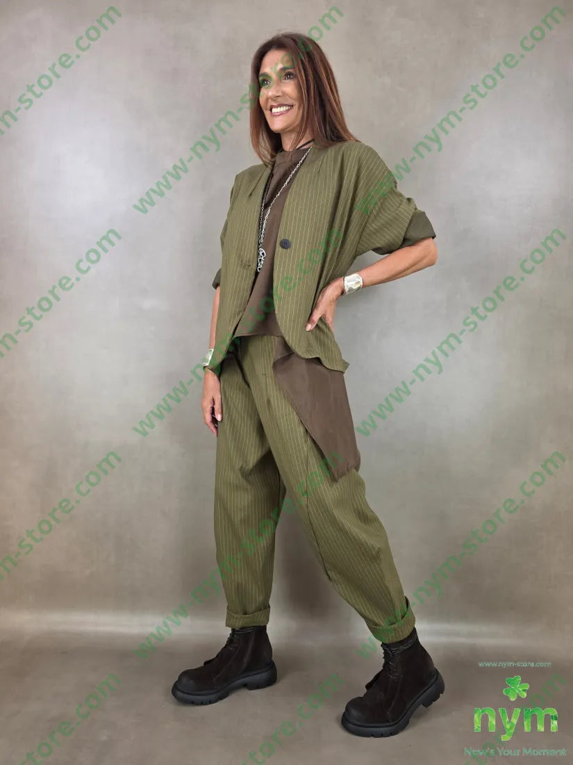 pantalone gessato fine tasche asola 55vi41pl4ea - PANTALONE