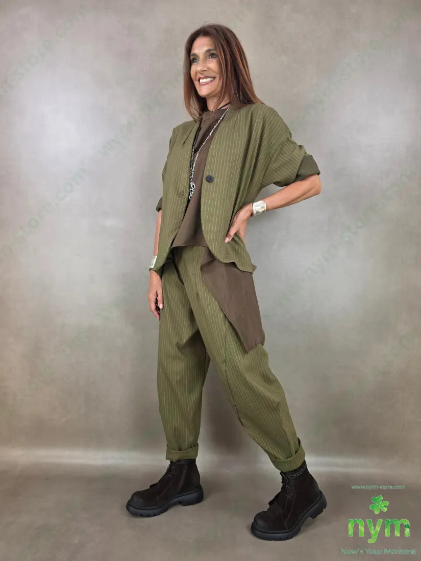 pantalone gessato fine tasche asola 55vi41pl4ea - PANTALONE