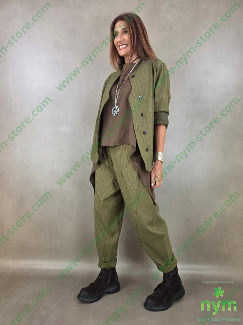 pantalone gessato fine tasche asola 55vi41pl4ea - PANTALONE