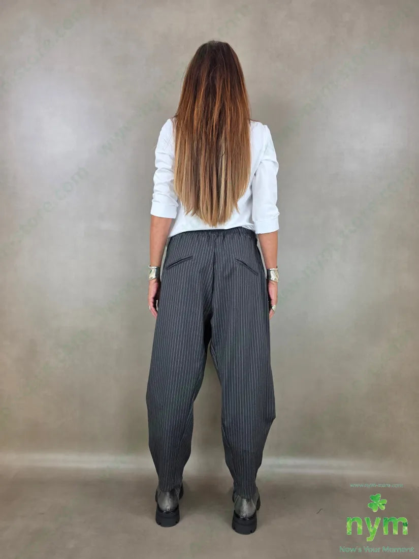 pantalone gessato fine tasche asola 55vi41pl4ea - PANTALONE