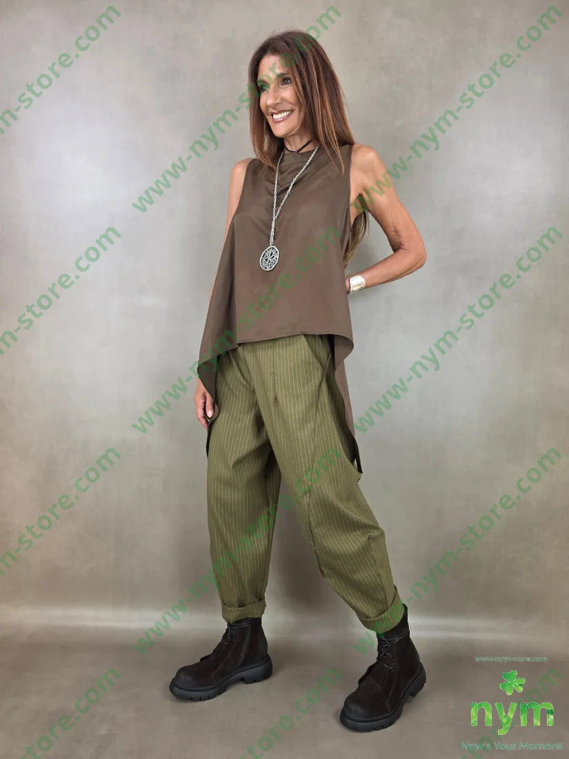 pantalone gessato fine tasche asola 55vi41pl4ea - PANTALONE