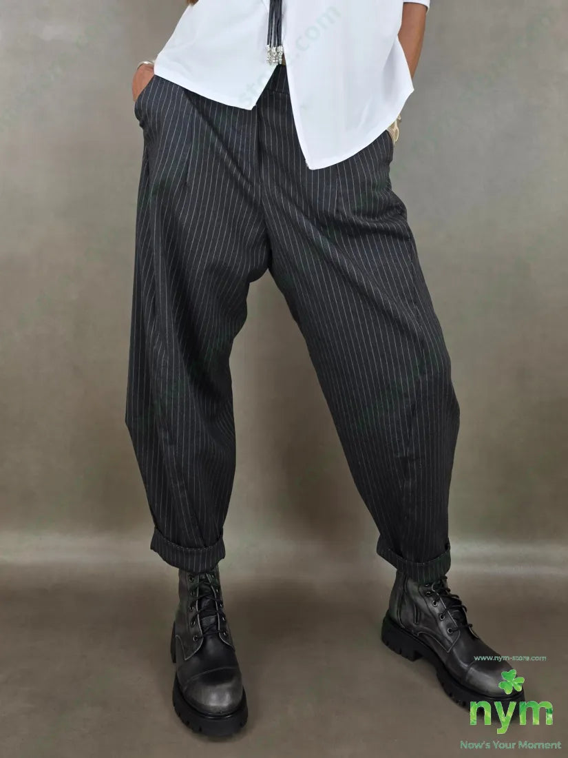pantalone gessato fine tasche asola 55vi41pl4ea - PANTALONE
