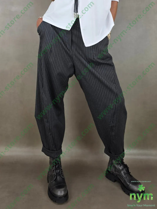 pantalone gessato fine tasche asola 55vi41pl4ea - PANTALONE