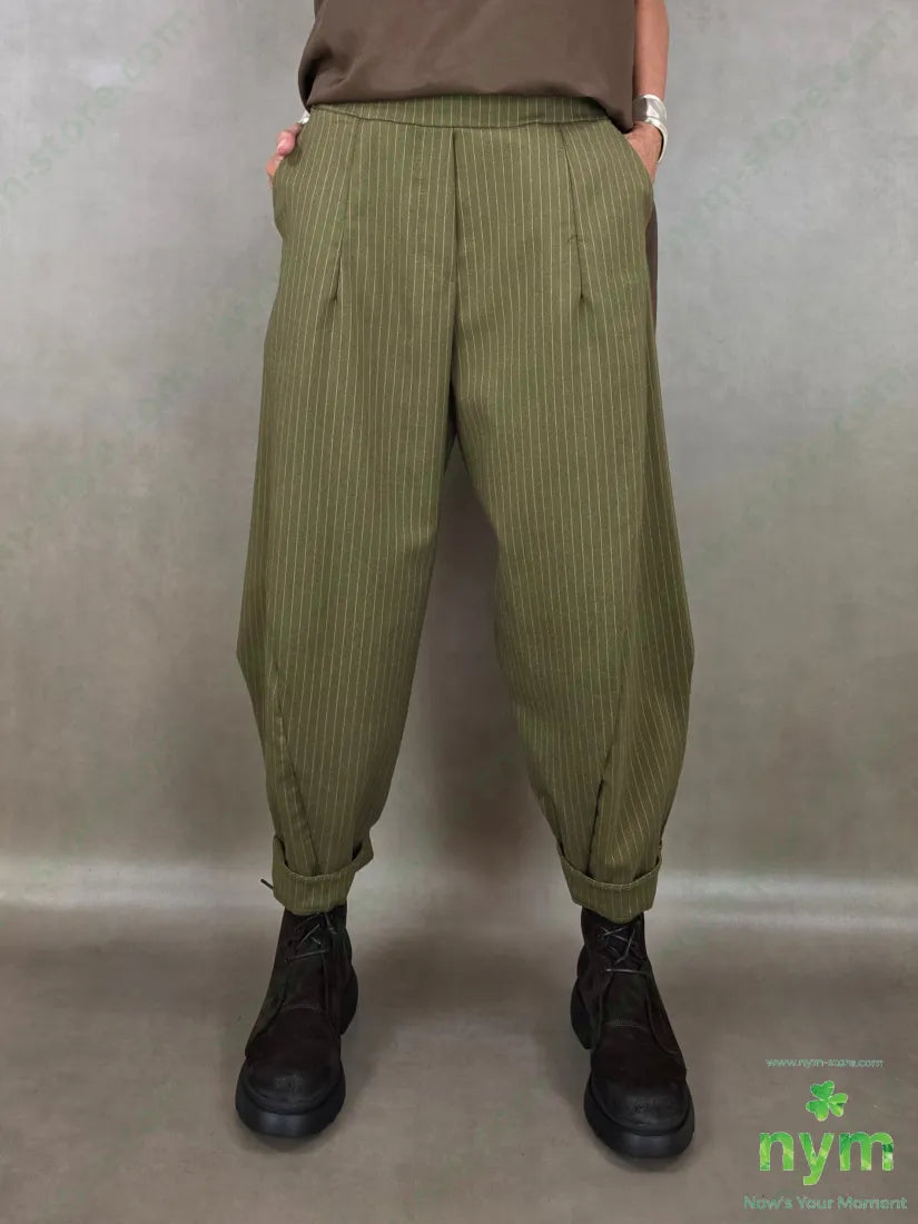 pantalone gessato fine tasche asola 55vi41pl4ea - U / OLIO / AI26 - PANTALONE