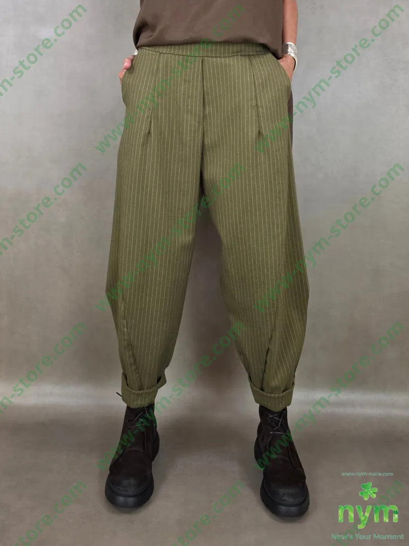 pantalone gessato fine tasche asola 55vi41pl4ea - U / OLIO / AI26 - PANTALONE