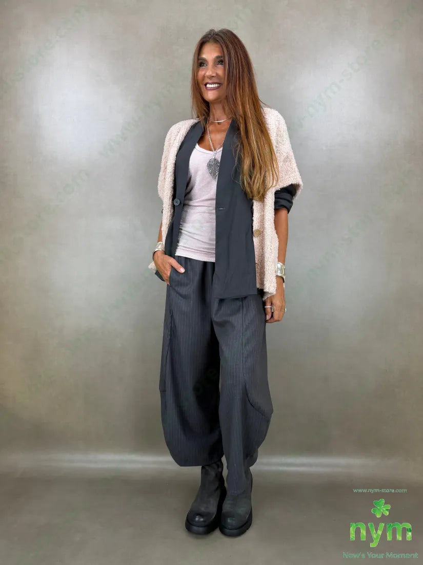 pantalone gessato flanella 70pl29vi1ea - PANTALONE