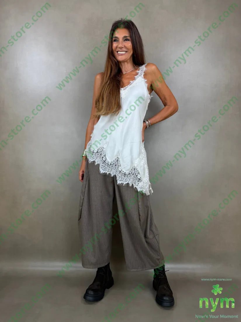 pantalone gessato flanella 70pl29vi1ea - PANTALONE