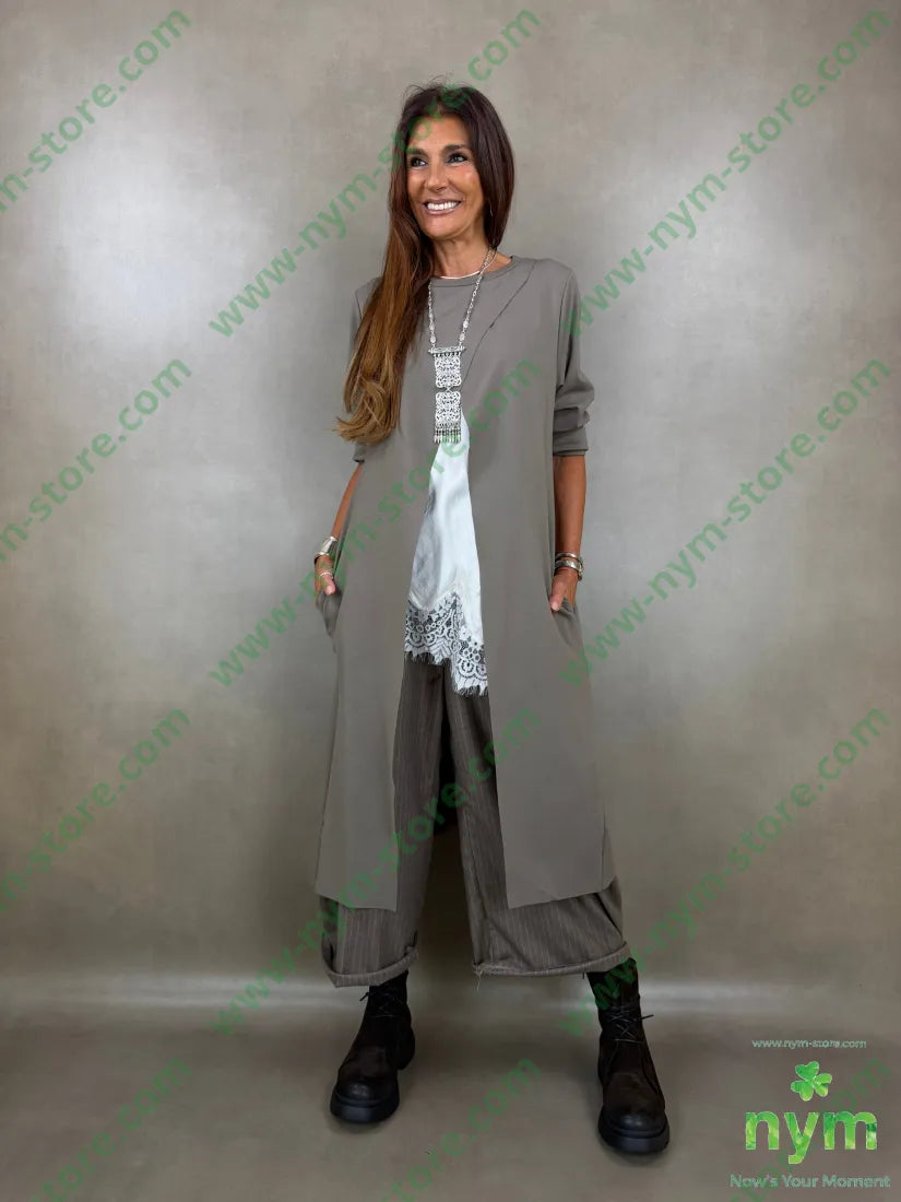 pantalone gessato flanella 70pl29vi1ea - PANTALONE