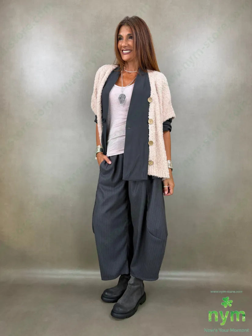 pantalone gessato flanella 70pl29vi1ea - PANTALONE