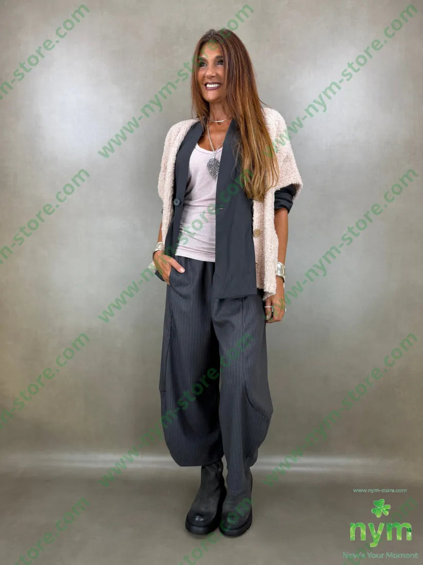 pantalone gessato flanella 70pl29vi1ea - PANTALONE