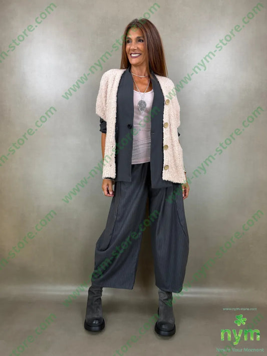 pantalone gessato flanella 70pl29vi1ea - PANTALONE