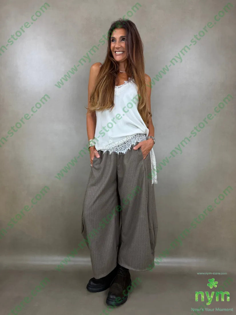 pantalone gessato flanella 70pl29vi1ea - PANTALONE