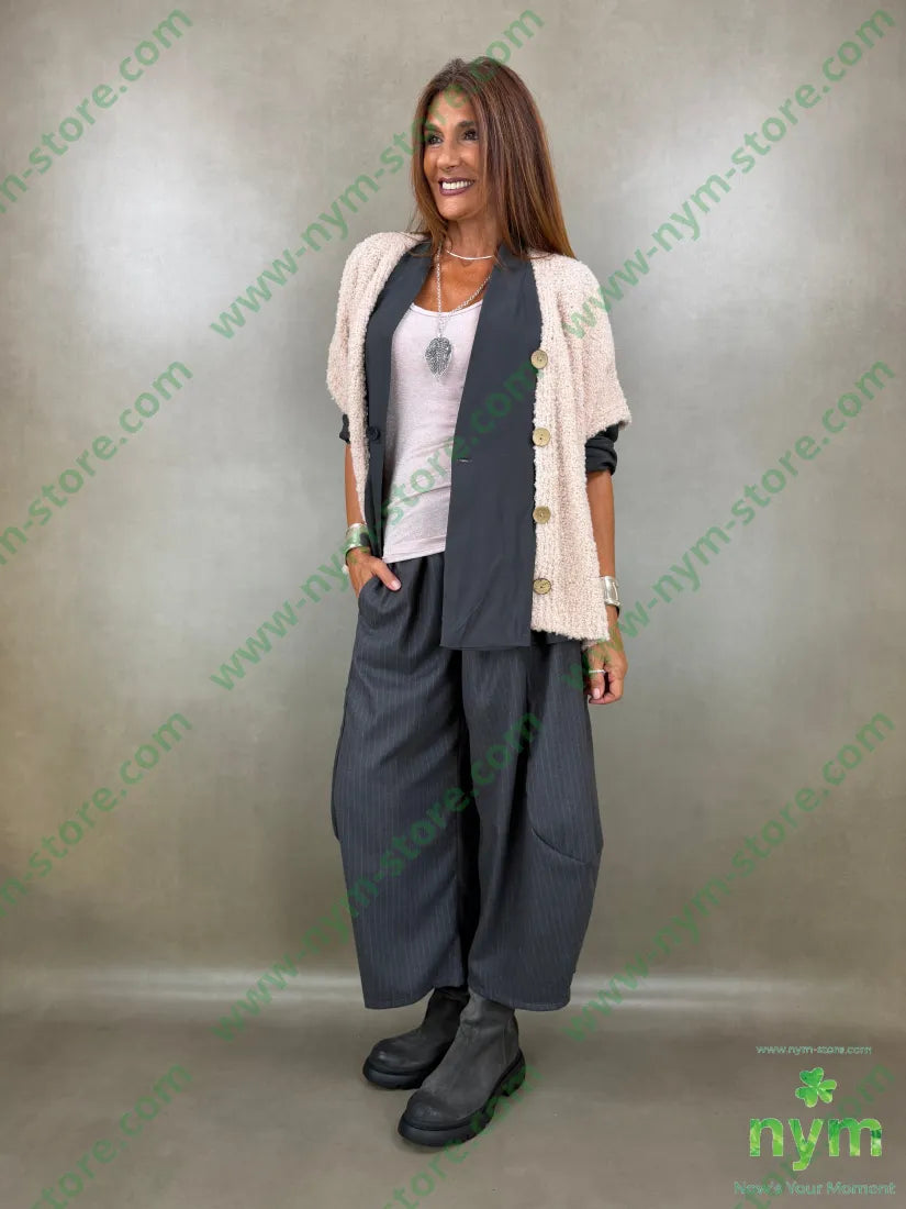 pantalone gessato flanella 70pl29vi1ea - PANTALONE