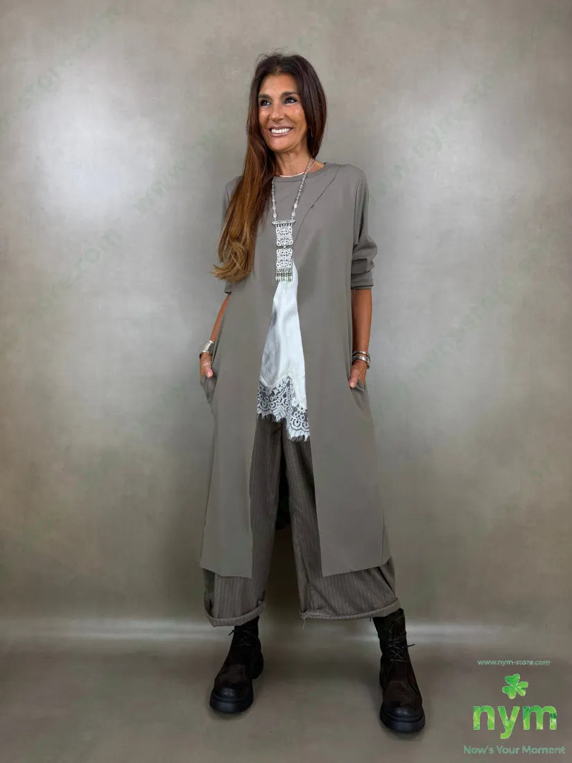 pantalone gessato flanella 70pl29vi1ea - PANTALONE