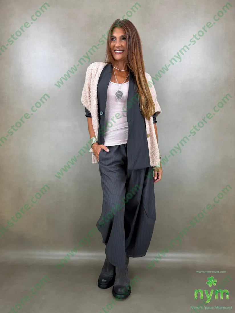 pantalone gessato flanella 70pl29vi1ea - PANTALONE