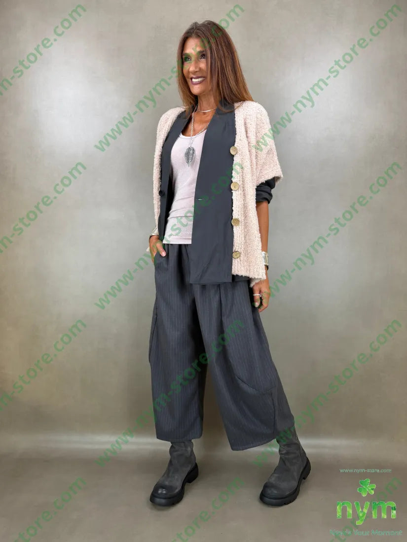 pantalone gessato flanella 70pl29vi1ea - PANTALONE
