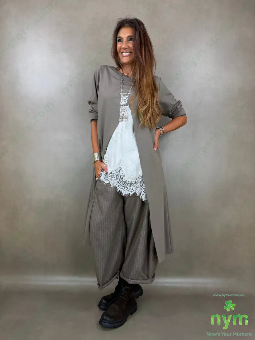 pantalone gessato flanella 70pl29vi1ea - PANTALONE