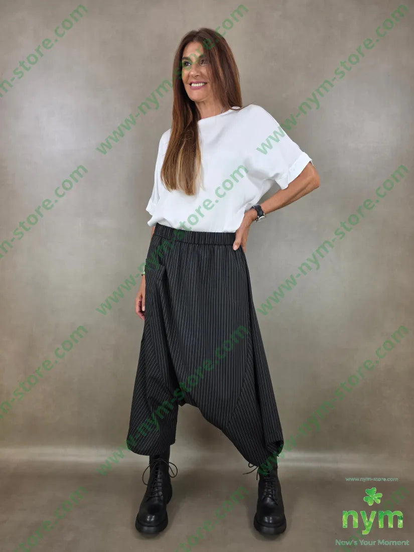 pantalone gessato harem 66pl33vi5ea - U / NERO / AI26 - PANTALONE