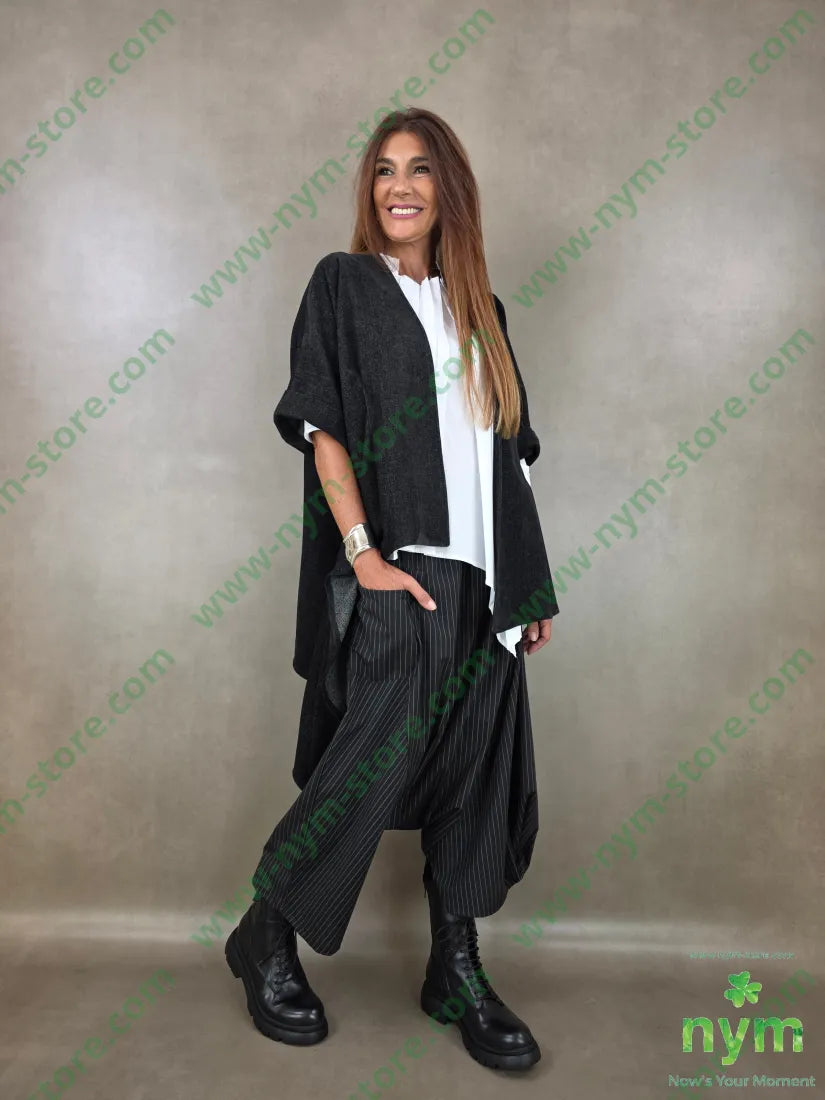 pantalone gessato harem 66pl33vi5ea - U / NERO / AI26 - PANTALONE