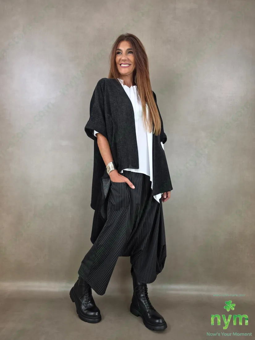 pantalone gessato harem 66pl33vi5ea - U / NERO / AI26 - PANTALONE