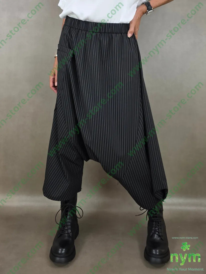 pantalone gessato harem 66pl33vi5ea - U / NERO / AI26 - PANTALONE
