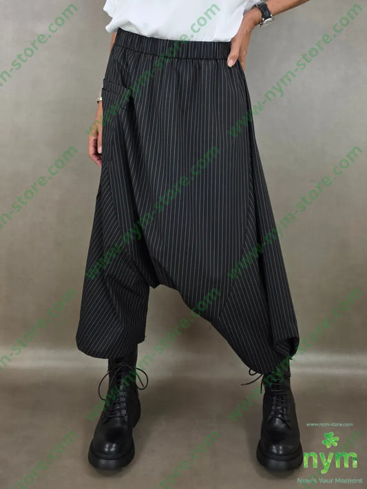 pantalone gessato harem 66pl33vi5ea - U / NERO / AI26 - PANTALONE