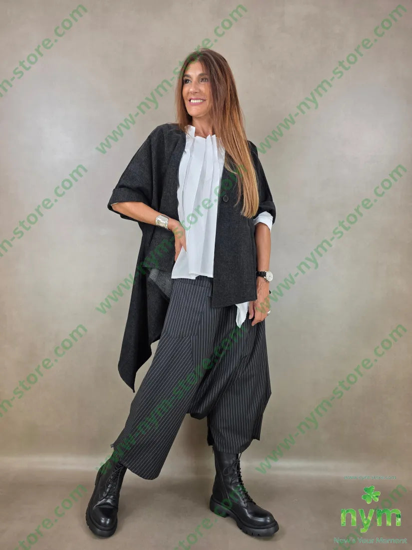 pantalone gessato harem 66pl33vi5ea - U / NERO / AI26 - PANTALONE