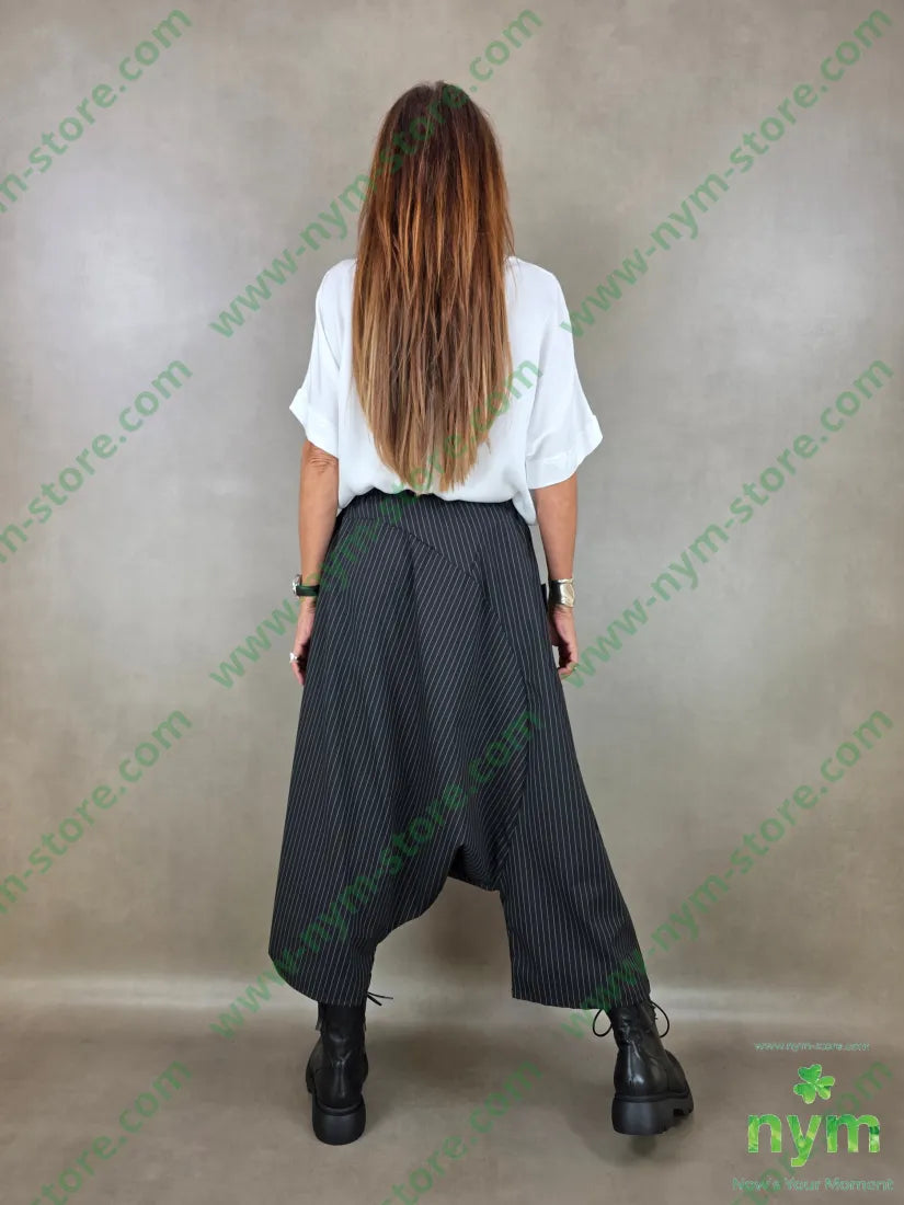 pantalone gessato harem 66pl33vi5ea - U / NERO / AI26 - PANTALONE