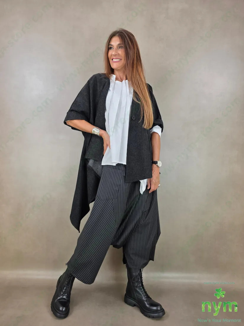 pantalone gessato harem 66pl33vi5ea - U / NERO / AI26 - PANTALONE