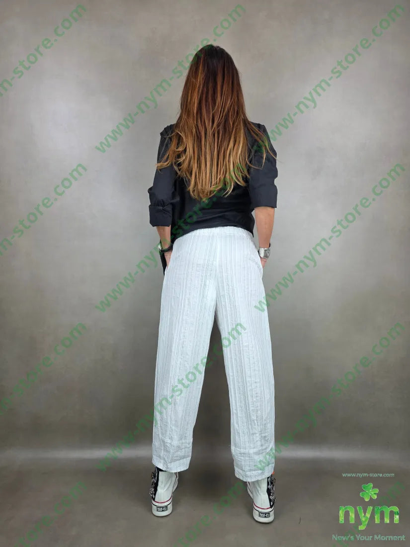 pantalone gessato stropicciato cuciture fondo 43co43tc14pa PANTALONE