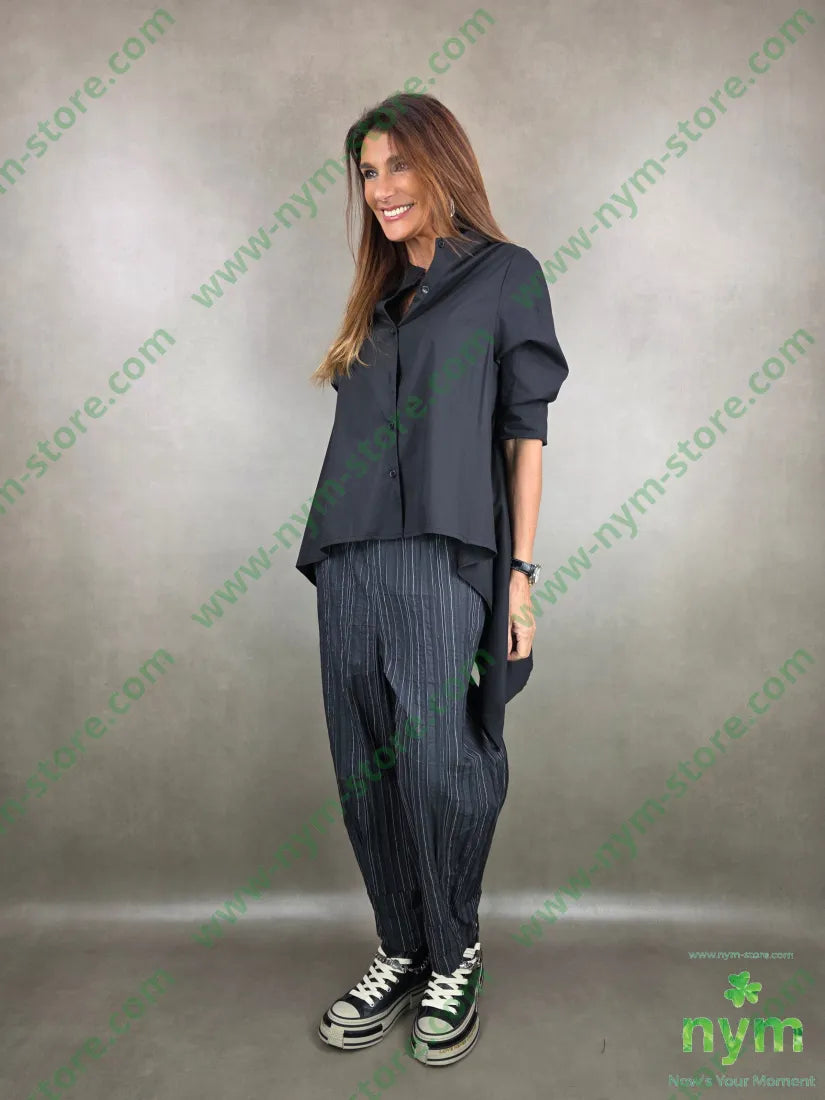 pantalone gessato stropicciato cuciture fondo 43co43tc14pa PANTALONE