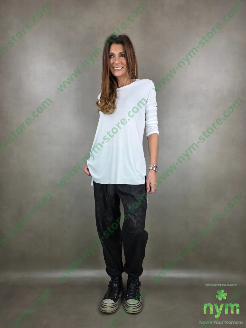 pantalone gessato tasche applicate dietro 63pl34vi3ea U / NERO / AI25 PANTALONE