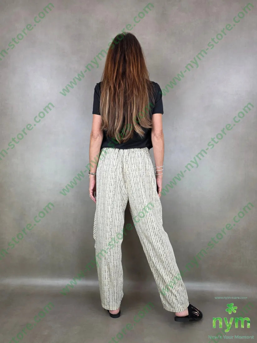 pantalone gessato tratti pareo e tasca 75vi25ny - U / SABBIA / PE26 - PANTALONE