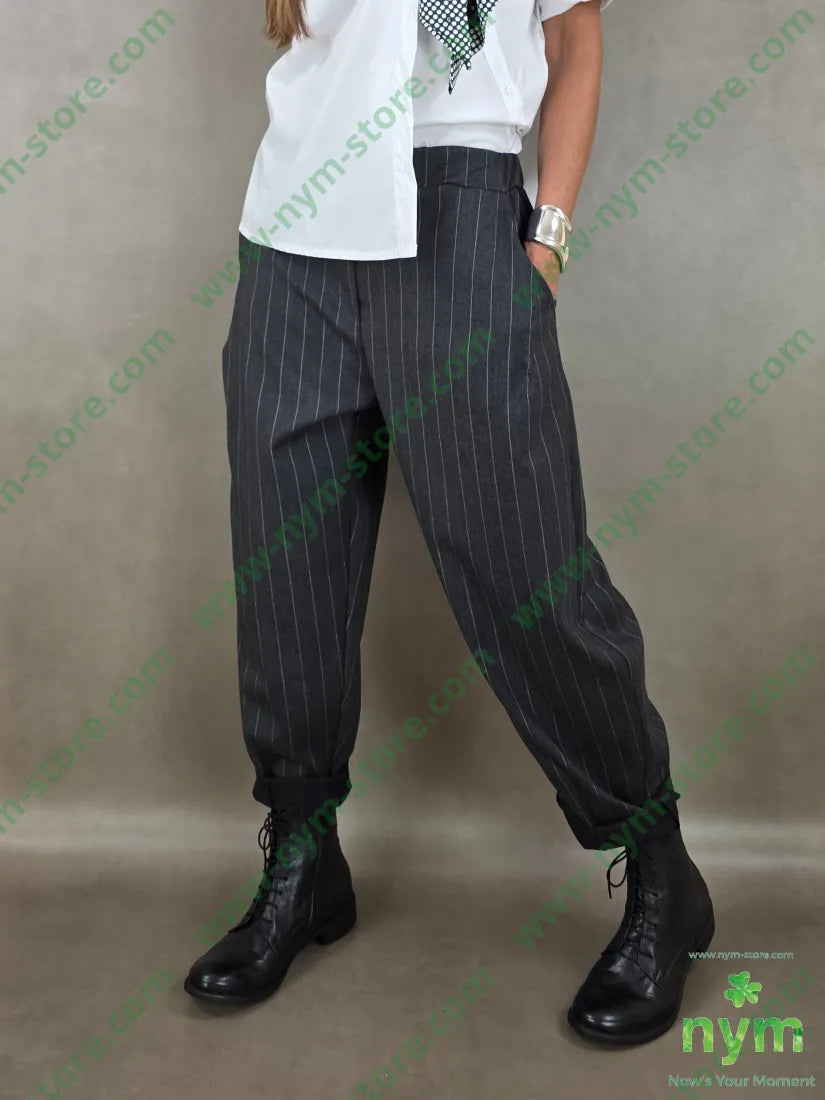 pantalone gessato wide 55vi41pl4ea - U / ANTRACITE / AI26 - PANTALONE