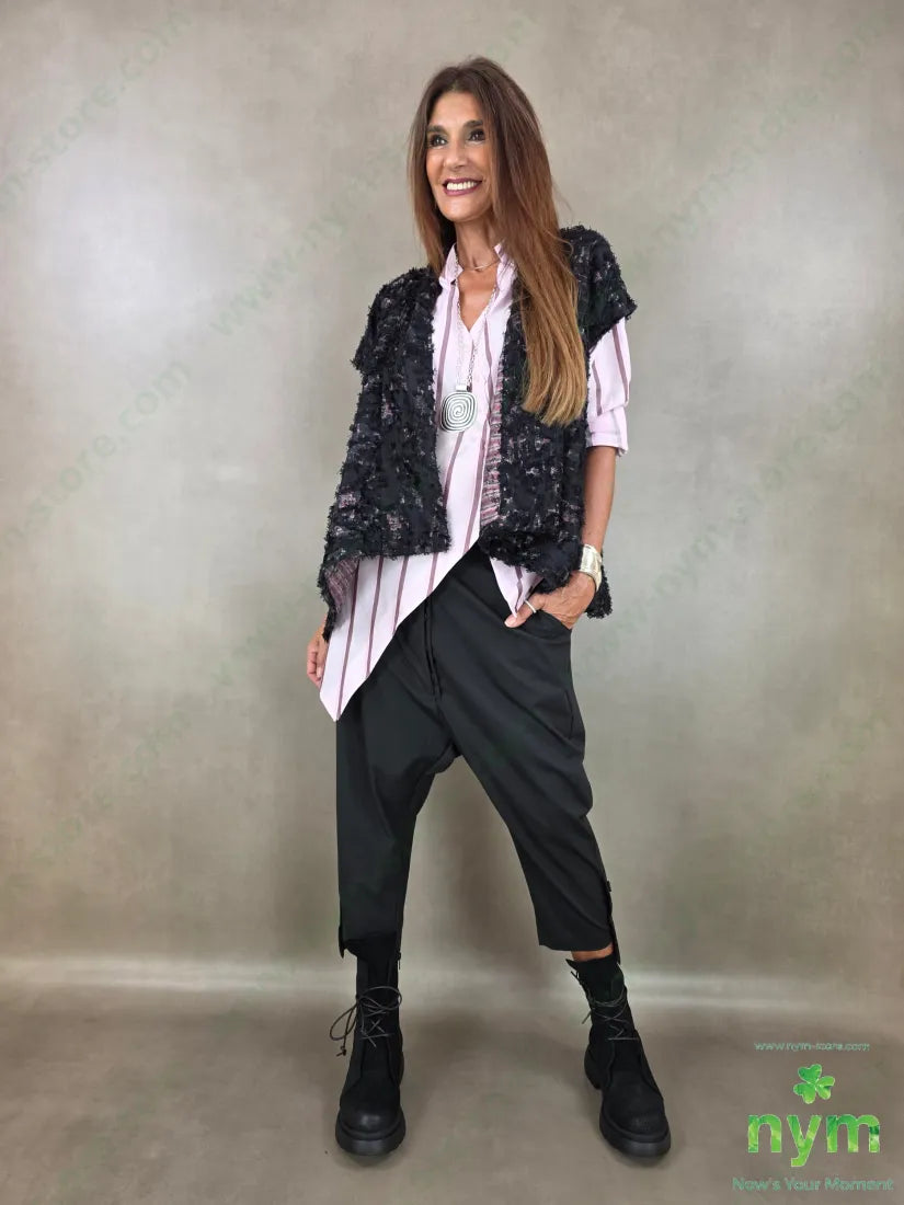 pantalone harem bottoni fondo 63pl35vi2ea - U / NERO / AI26 - PANTALONE