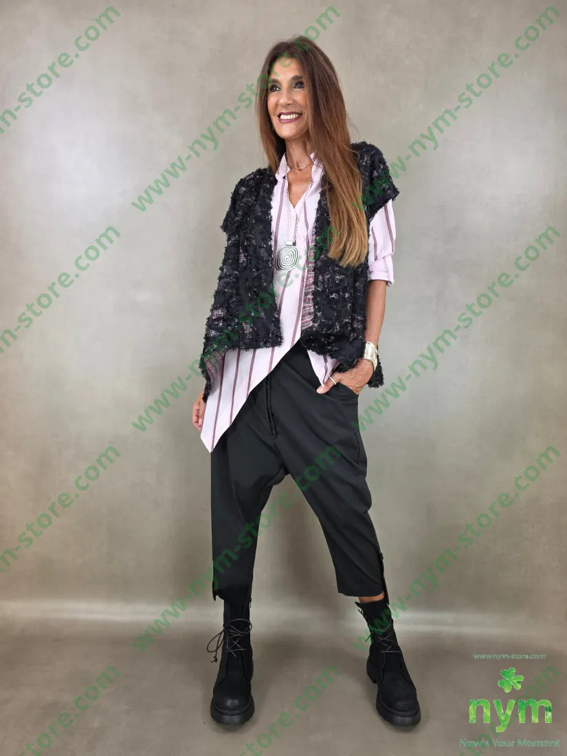 pantalone harem bottoni fondo 63pl35vi2ea - U / NERO / AI26 - PANTALONE