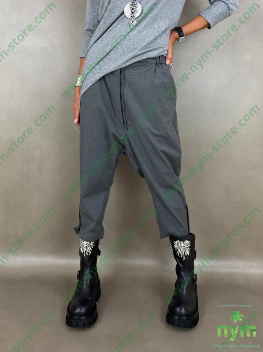 pantalone harem bottoni fondo 63pl35vi2ea - U / GRIGIO C. / AI26 - PANTALONE